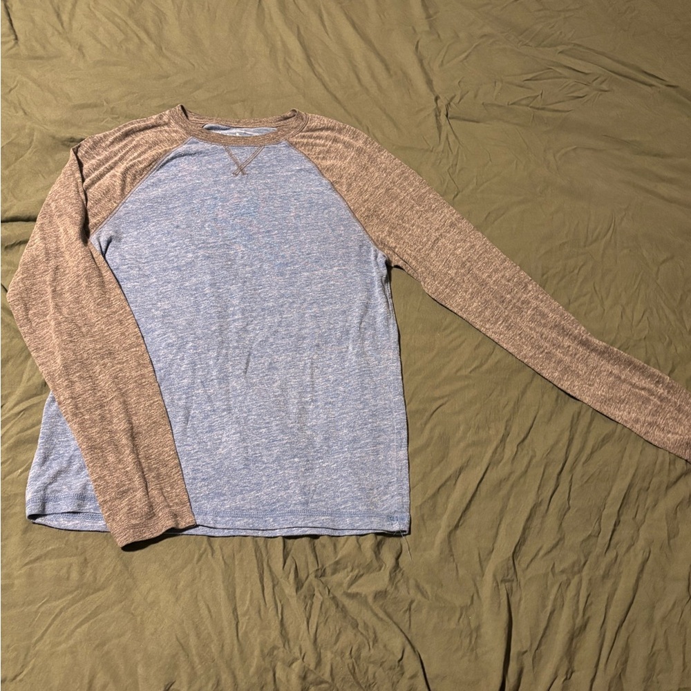 Urban Pipeline Blue and Gray Long Sleeve Tee